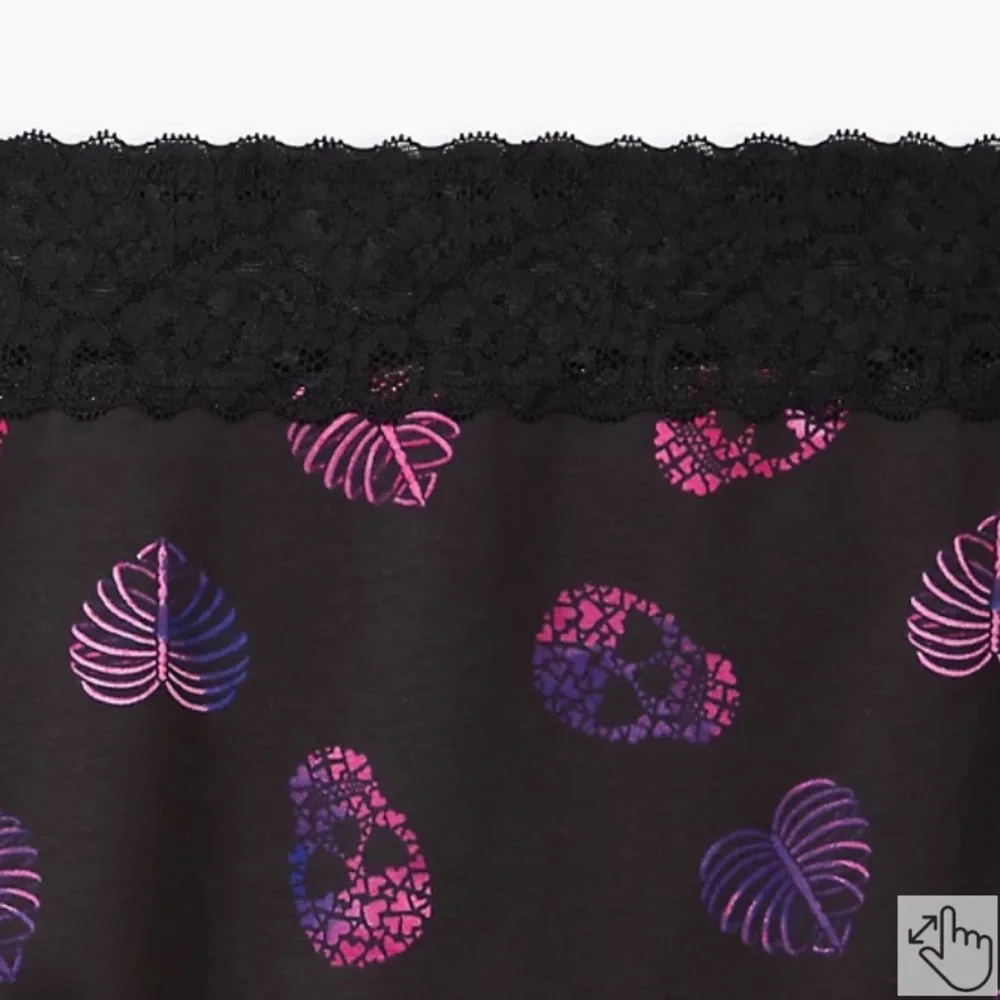 NWT TORRID Hipster Panty - Cotton Skull & Heart Black - Picture 4 of 10